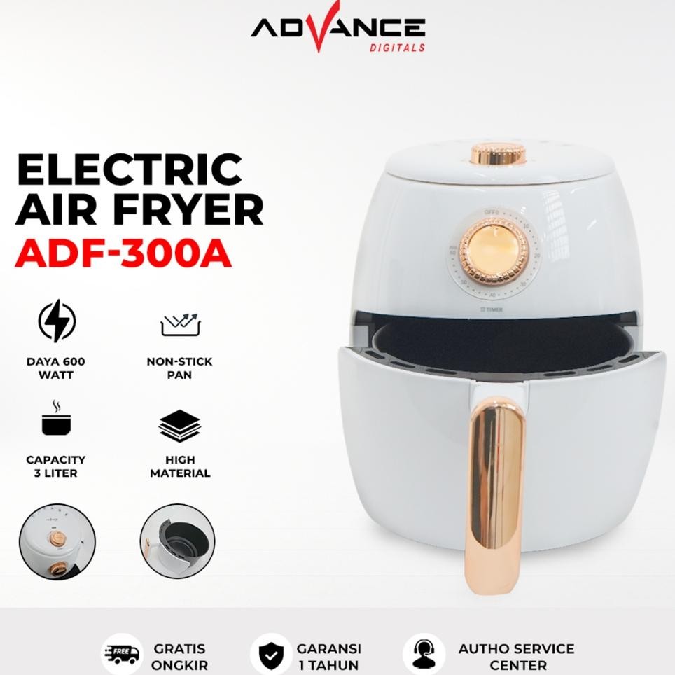 Adf300A Electric Air Fryer 3L Daya 600 Watt Anti Lengket Garansi Resmi 1 Tahun