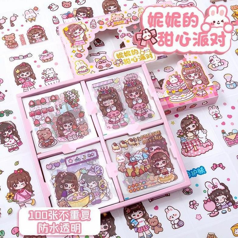 Promo Stiker Nini 100 Lembar Nini Lucu Murah Korea Sticker Jurnal Diskon
