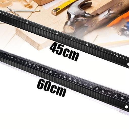 

Penggaris Lurus Aluminum Alloy Multifungsi Anti Slip Untuk Pengerjaan Marking Safety Cutting Ruler 30Cm 45Cm 60Cm