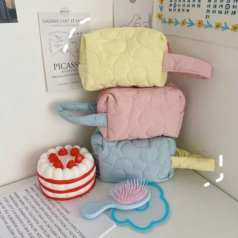

Gjk-25 Kotak Pensil Sleting Motif Bunga Flower Handle Pastel / Pouch Makeup Aesthetic / Tas Aksesoris Wanita Lucu Import Gjk-25