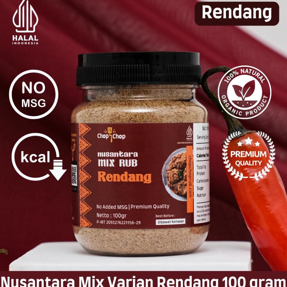 

Chop Chop Nusantara Mix Rub Rendang Bumbu Marinasi Rendah Kal Serbaguna Bumbu Bekal Anak Bumbu Bekal Suami