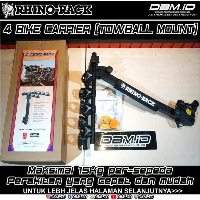 Rhino Rack 4 Bike Carrier Towing Rak Sepeda Belakang Mobil Original Dan Terpercaya