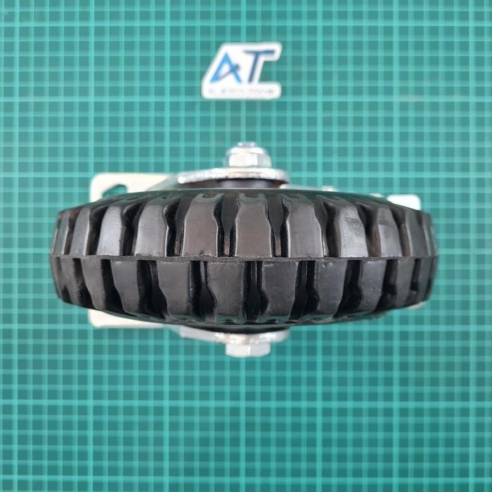 Roda Heavy Duty 6 Inch Rem Karet Kembang Troli - Gerobak Original Dan Terpercaya