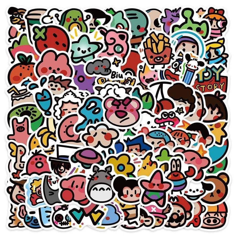 

90Pcs Cartoon Oldschool Wind Cute Stickers Handbook Ipad Decoration Diy Graffiti Stickers Decoration Cross-Border