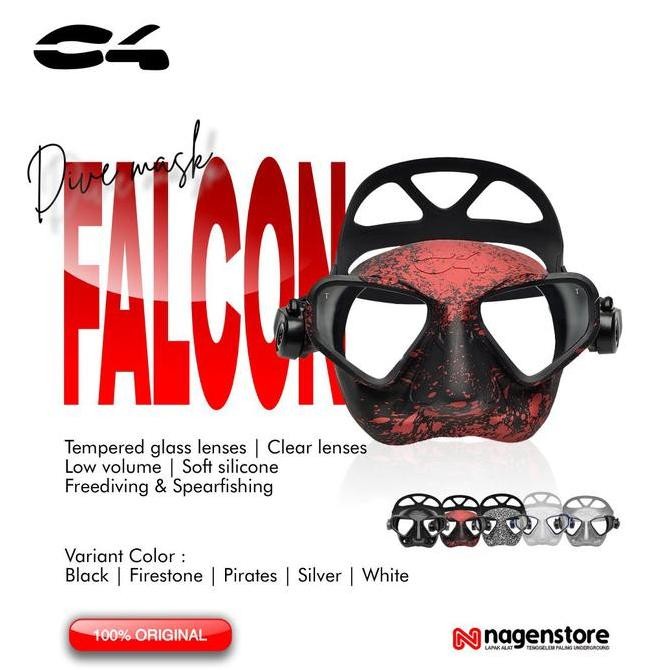 BIG SALE C4 Falcon Firestone Low Volume Dive Mask Freediving Masker Selam Low PROMO TERBARU BEST SEL