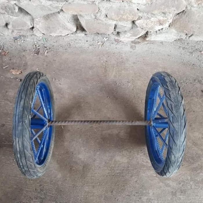 Roda Gerobak Dorong Roda Jari 8 X 2 Besar Satu Set Original Dan Terpercaya