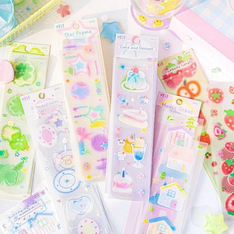 

Cute Cartoon Journaling Sticker Creative Design Fruit Star Clover Scrapbook Sticker Diy Decor Japanese Sticker Student Supplies