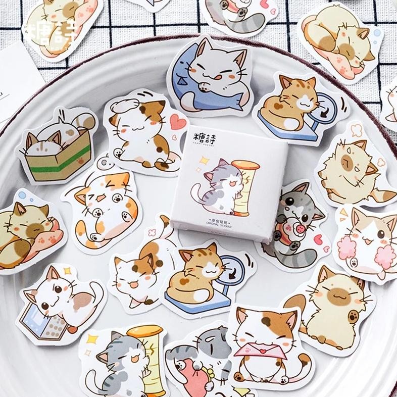 

45Pcs/Box Kawaii My Cat Series Boxed Stickers Planner Handbook Diary Scrapbook Diy Decorative Sticker Cute Stationery Sticker