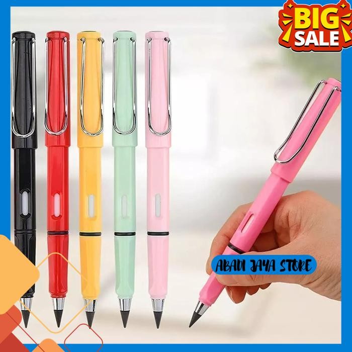 

PENSIL TANPA BATAS HB 0.5MM / ETERNAL PENCIL PENSIL AJAIB TANPA RAUTAN + PENGHAPUS UNTUK MENULIS MENGGAMBAR / STATIONERY PREMIUM UNLIMITED WRITING INKLESS RUBBER ERASER / PENA PERLENGKAPAN ALAT TULIS PLASTIC BEST QUALITY