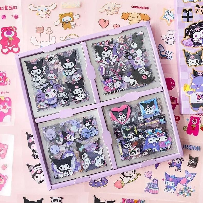 

100Pcs/Boxs Kawaii Cartoon Kuromi Children'S Stickers Cute Melody Cinnamoroll Cartoon Assembly Stickers Kids Toys Gifts