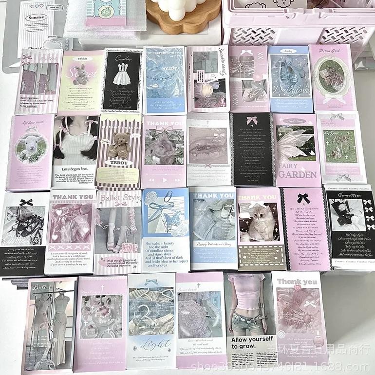 

30Pcs Ins Cute Pink Black Colour System Sealing Sticker For Bubble Bag Express Box 5*9Cm Girl Packing Diy Aesthetic Decoration