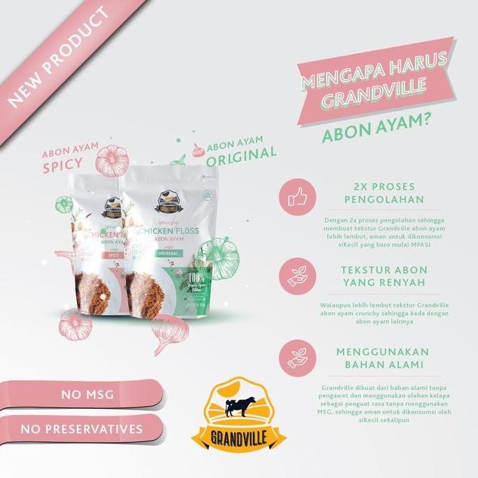 

JH8 GRANDVILLE Abon Sapi Ayam Asli 100g - Crunchy Beef Chicken Floss