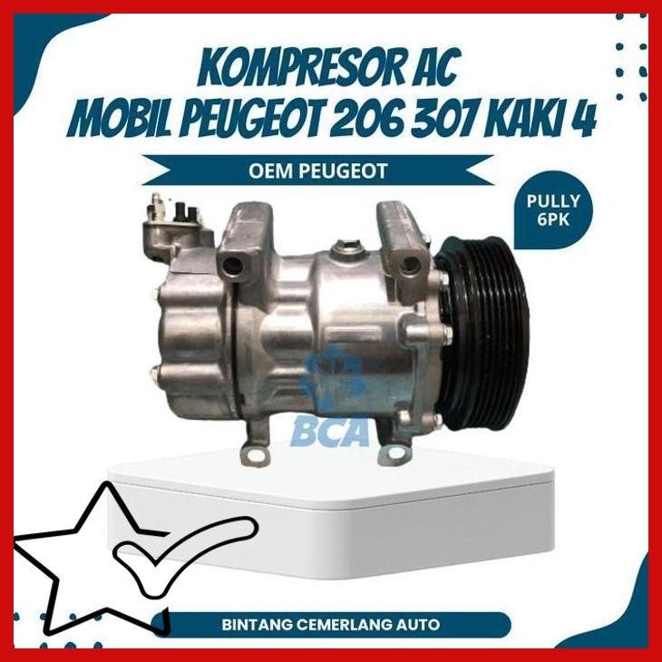 [TGA] KOMPRESOR AC MOBIL PEUGEOT 206 307 KAKI 4 DUS PEUGEOT