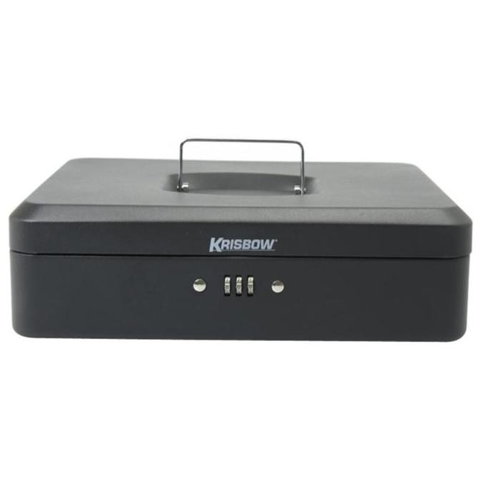 NEW Krisbow Cash Box Dengan Nomor Kombinasi 30 Cm | Brankas Kecil - Hitam