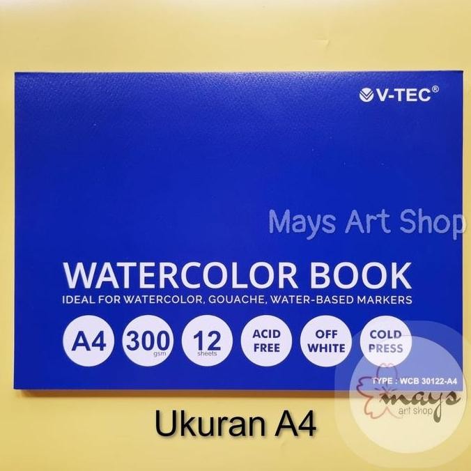 

Sale Watercolor Book A4 V-Tec 300 Gsm / Vtec Sketch Drawing Book Cat Air / Water Colour Buku Gambar Pad Murah