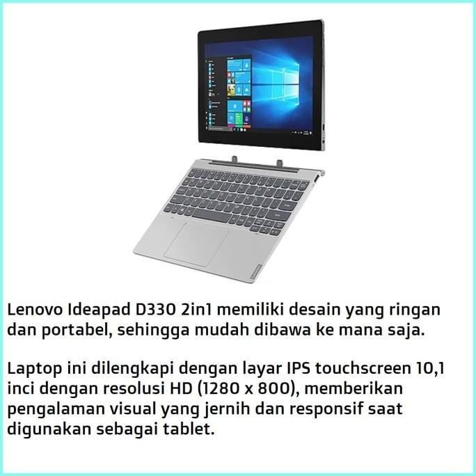 (Expert) LENOVO IDEAPAD D330 10IGL N4020 8GB 128GB WIN10PRO MINERAL GREY