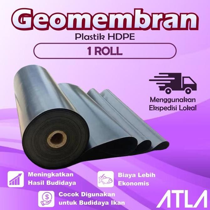 EKSPEDISI LOKAL Plastik HDPE Geomembran Hitam Roll Geomembrane Terpal