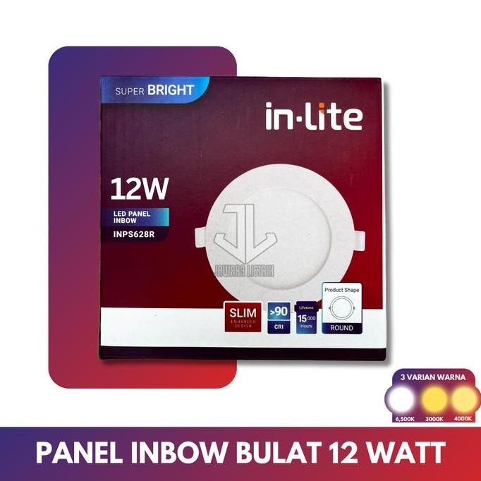 Led Panel Inlite In-Lite 12W 12 W 12Watt Bulat Inps 628 R Inps628R