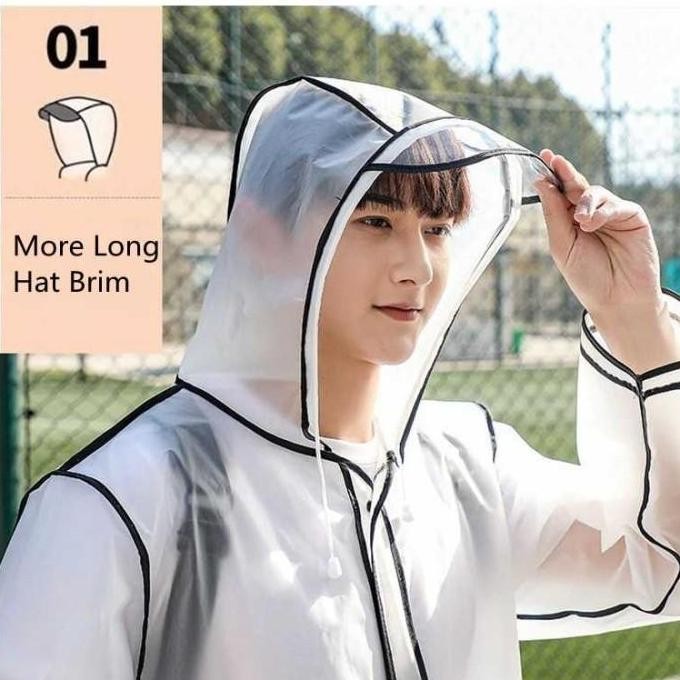 [Expert] Jas Hujan Korea Transparan Pria Wanita Mantel Hujan Ponco Dewasa