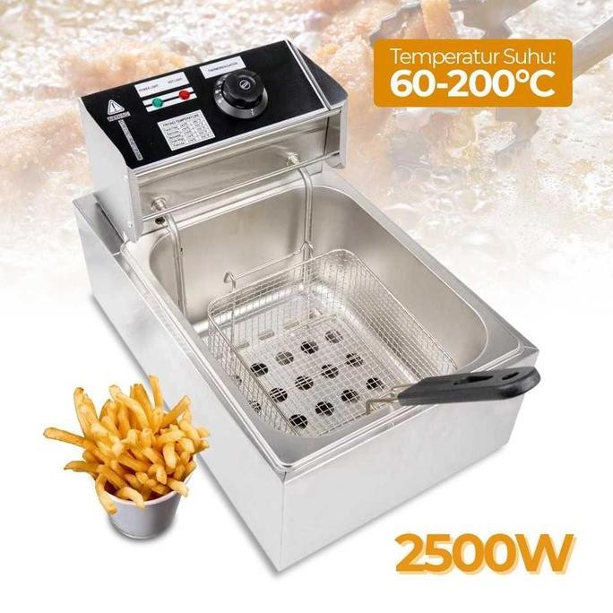 Murah Mesin Penggorengan Elektrik Kentang Daging Deep Fryers 200W 60-200C