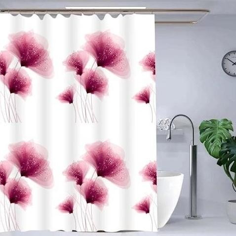 Shower Curtain 200 X 200 Cm Tirai Hordeng Kamar Mandi Anti Air