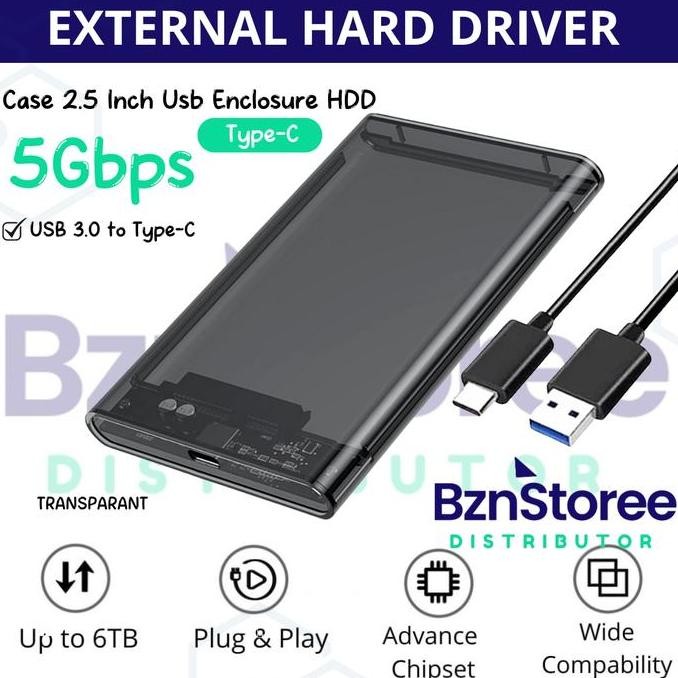 best seller] Casing Hardisk External HDD External Case 2.5" USB TYPE-C /Casing Case Enclosure HDD 2.