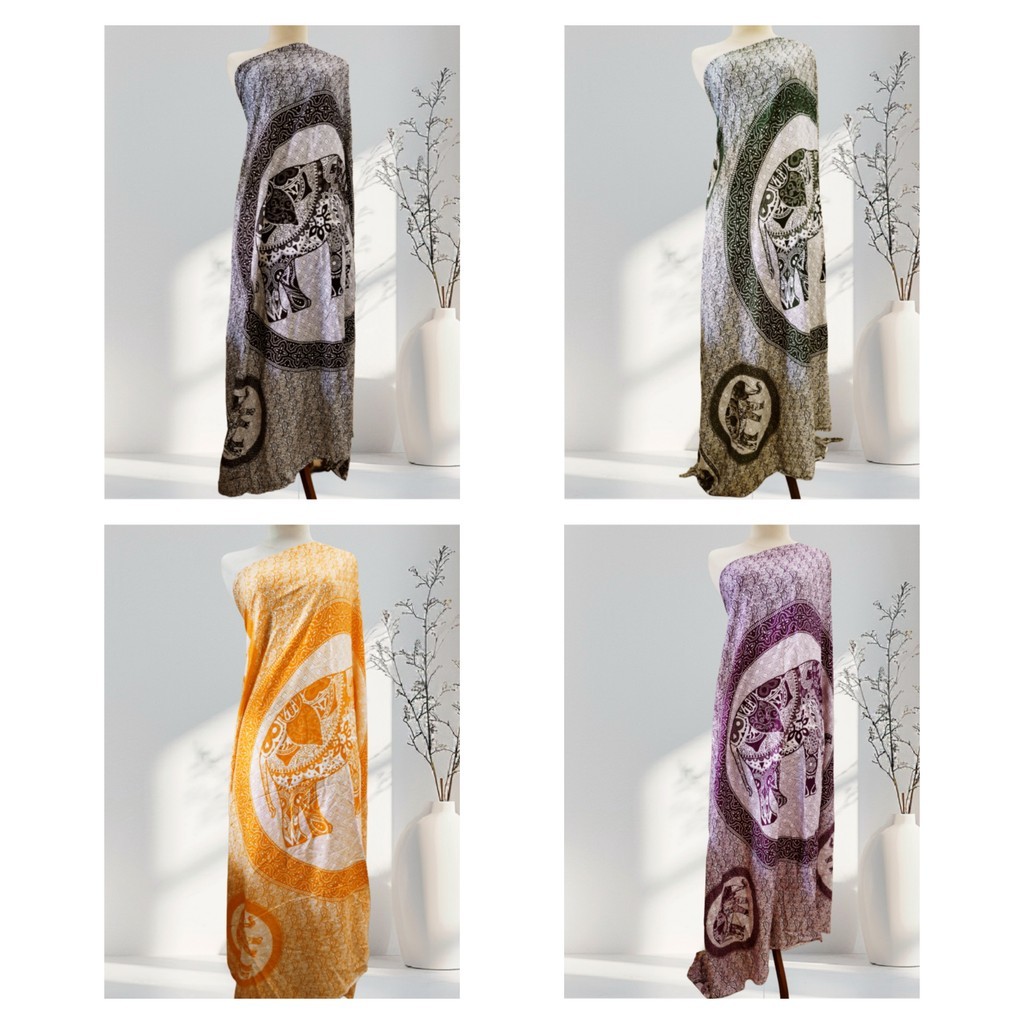 KAIN PANTAI BALI / SARUNG PANTAI MOTIF GAJAH BAHAN RAYON ADEM