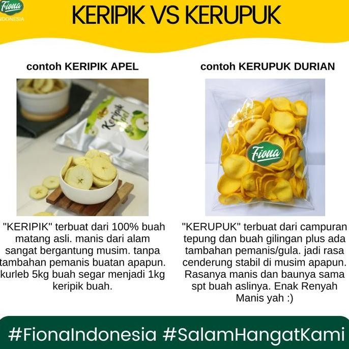 Fiona Paket Hemat 10 pcs Keripik dan Kerupuk Buah Sayur Apel Nangka Salak Durian Anggur Strawberry 5