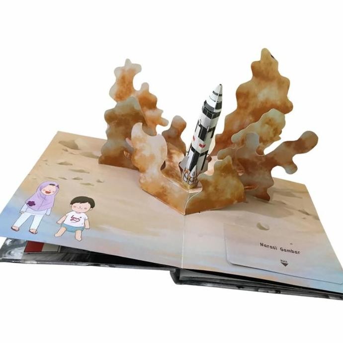 

Buku anak murah sains | pop up book - yuk ke bulan | paud TK SD Hard Cover iqra balita LC