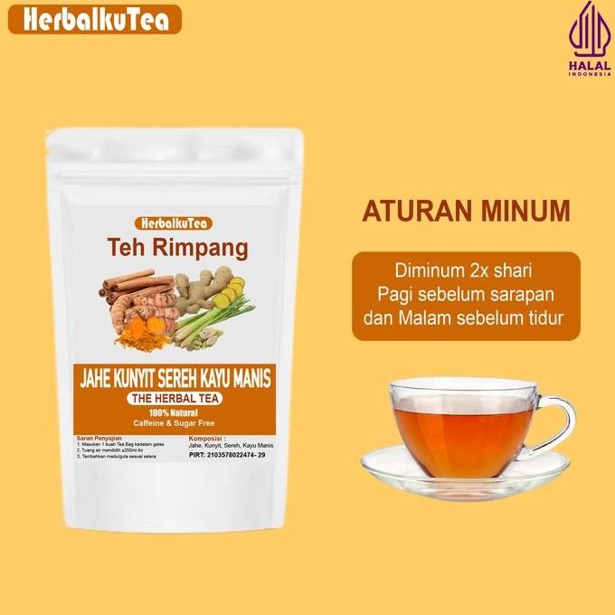 

JH8 HerbalkuTea - Teh Rimpang Jahe Kunyit Sereh Kayu Manis isi 30 Tea Bag