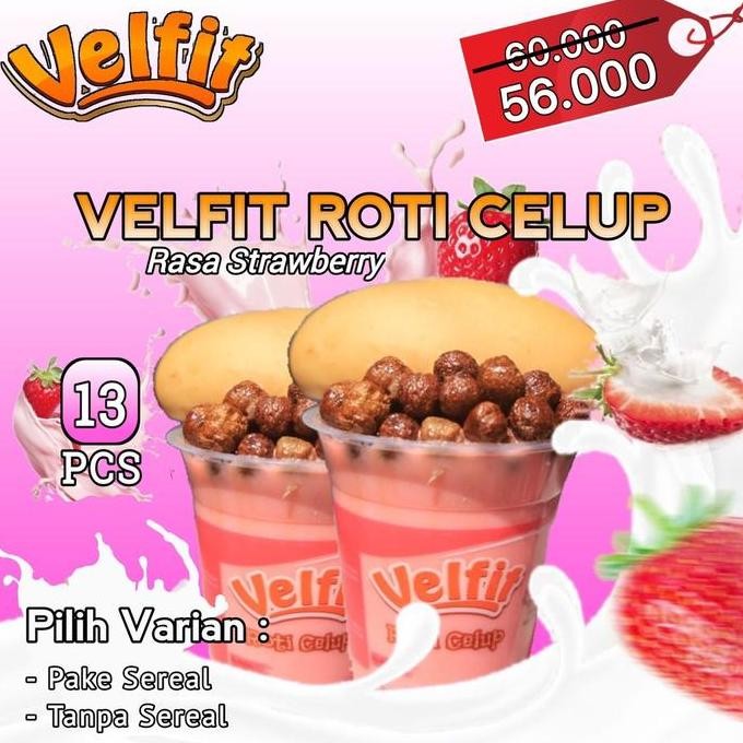 

13Pcs VELFIT ROTI CELUP rasa STAWBERRY TANPA SEREAL Stroberi
