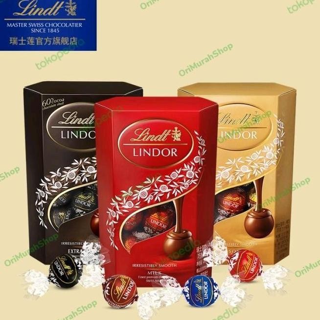 

Coklat Lindt Lindor Chocolate Milk Assorted Dark Cokelat Swiss Import