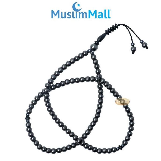 Tasbih Hematite 99 Biji Tasbeh Batu Magnet Kesehatan Non Digital