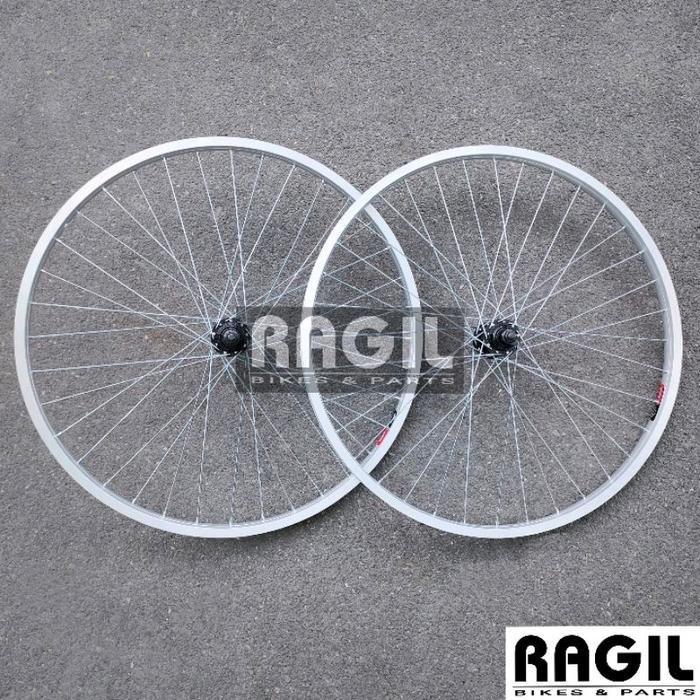 Wheelset Sepeda 24 X 1 3/8 Araya Kp-81 Alloy 36 Hole Lubang 36H Velg Rim Rims Alumunium Hub Freehub 