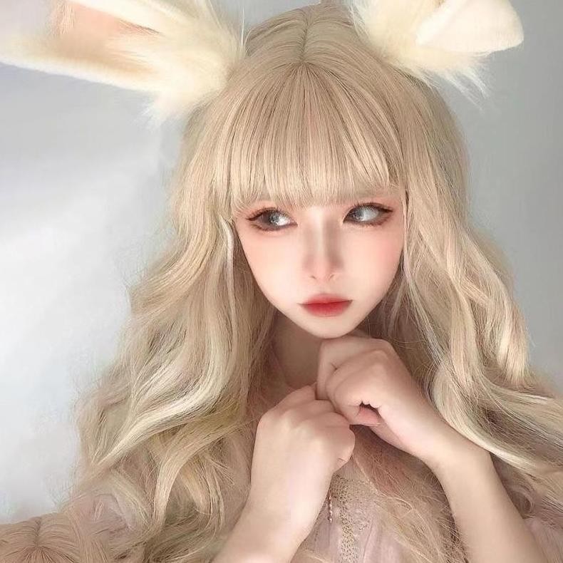 WIG-01 wig rambut palsu gelombang panjang wavy keriting wik warna gaya wiq hairclip hair clip wanita