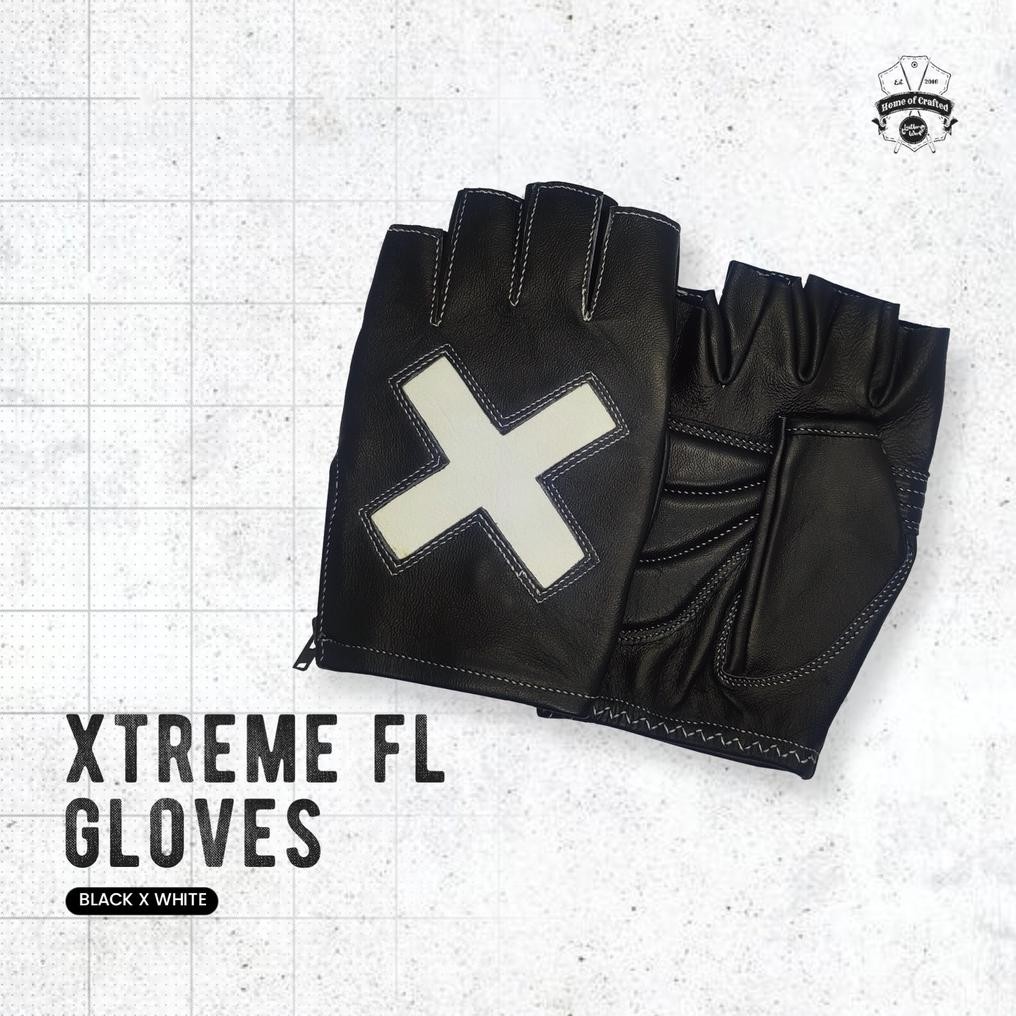 Sarung Tangan kulit Asli Xtreme Riding. Leather Gloves Xtreme Riding Fingerless DiM