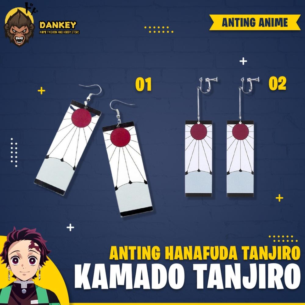 Aksesoris Anting Anime Hanafuda Tanjiro Demon Slayer Kimetsu No Yaiba DiM