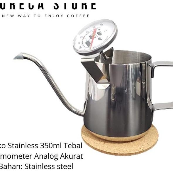Teko Leher Angsa Termometer 350Ml Stainless Goosene Kettle Termo
