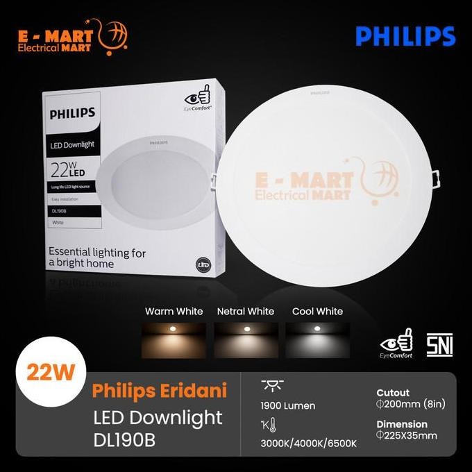 [Expert] Downlight LED PHILIPS ERIDANI 22W 8inch 22 Watt DL190B 22 W 22Watt