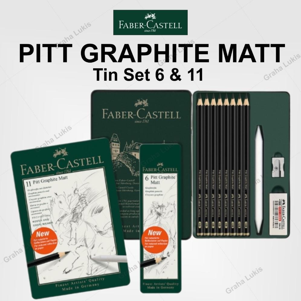 

FABER CASTELL Pitt Graphite Matt Tin Set 6 / Set 11 DiM