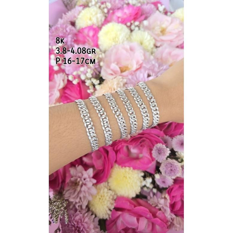 Gelang Rantai Sisik Naga Emas Putih DiM