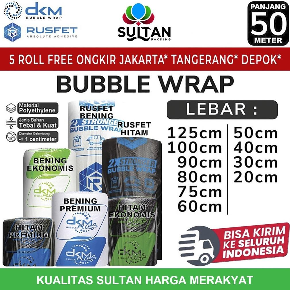

Plastik Bubble Wrap 50meter HITAM PREMIUM DKM PLUS Bubblewrap TERMURAH / ROLL DiM