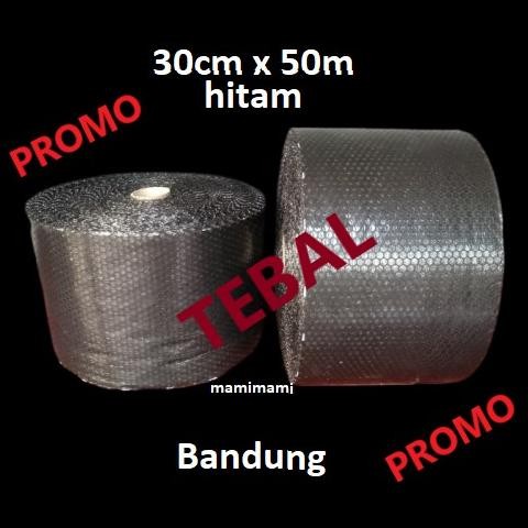

Bubble Wrap HITAM 30CM x 50M Bagus Tebal Bubblewrap Bandung Gosend Plastik Gelembung Buble Warp DiM