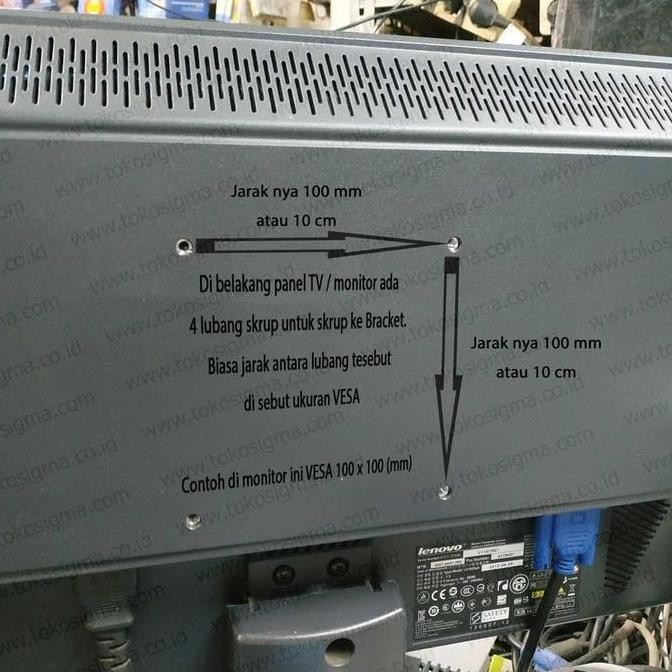alan Braket breket BRACKET F03 untuk PC Monitor Curve FLAT TV 14 17 19 21 22 23 24 27 inch pasang di