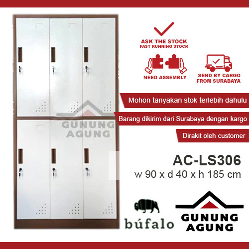 Loker Besi 6 Pintu AC-LS306 - Locker / Loker Besi Karyawan Acero Besar