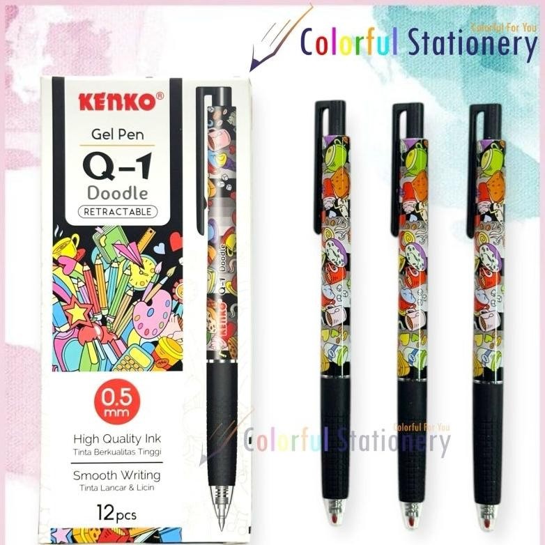 

Pulpen / Ballpoint / Pen Gell Kenko Q1 Doodle (12 Pcs) DiM