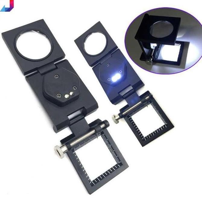 

Sale Lup Percetakan Offset Kaca Pembesar Lipat Reparasi Magnifying Glass With 2 Led Light 28Mm 10X