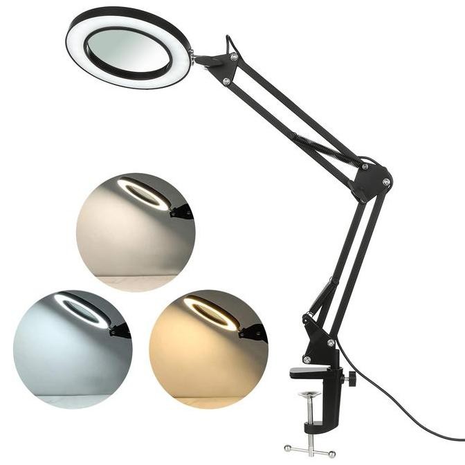 

Sale Lampu Baca Led Klip Kaca Pembesar 8X Tri Color 12W 1200Lm Hp-P6 Kkmoon