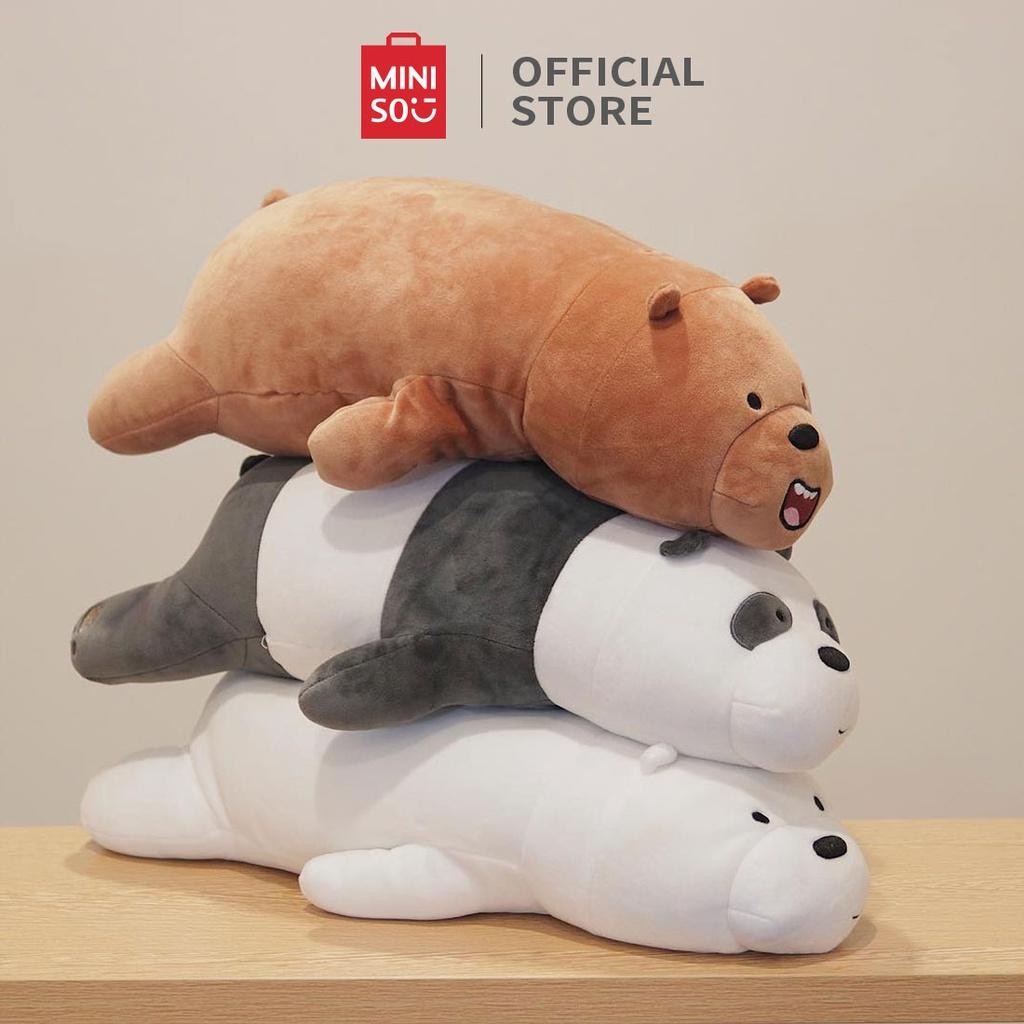 Miniso Boneka Tidur We Bare Bears Boneka Lucu Anak Mainan Tidur 54Cm Bear Boneka Mewah Mainan Bayi B