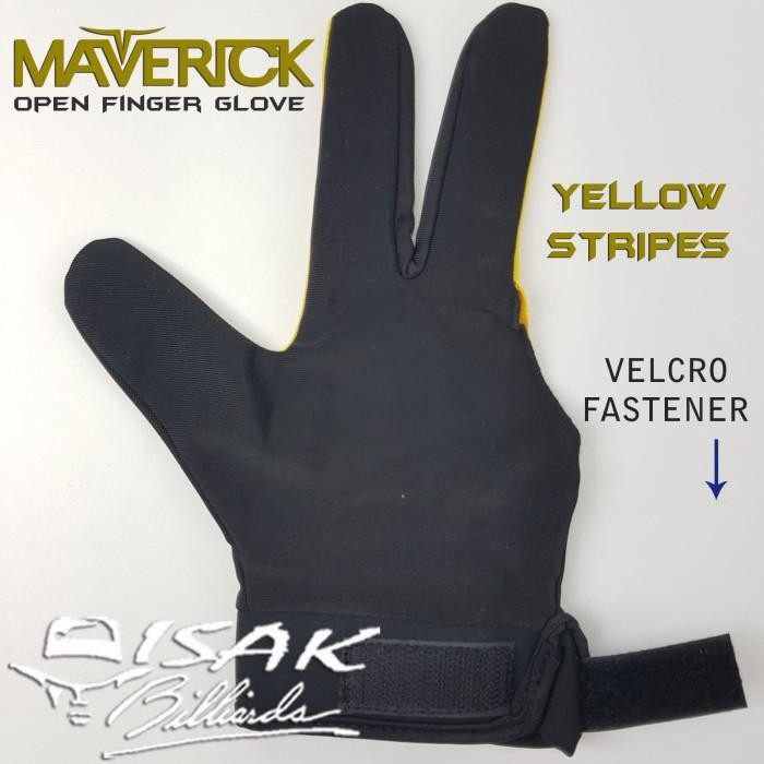 Maverick Glove - Yellow Stripe Gloves Sarung Tangan Billyard Billiard